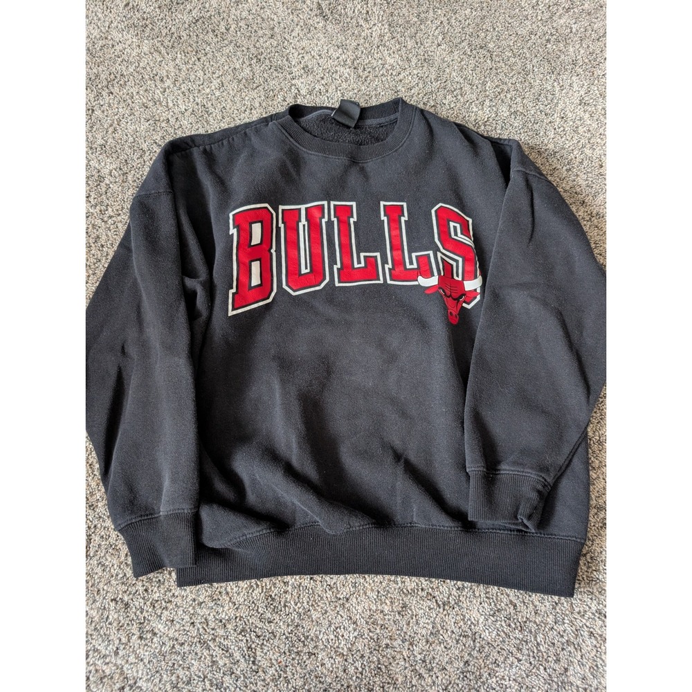 Ultra Game Chicago Bulls NBA Crewneck Sweatshirt Black Mens‎ XS Graphic Fleece